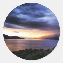 El azul de Lakeview se nubla al pegatina del cielo
