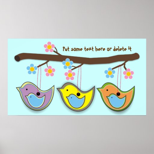 El azul embarazada lindo Birdies los posters
