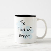 El azul florece a la criada del honor tazas de café