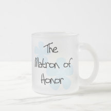 El azul florece a la matrona del honor taza de café