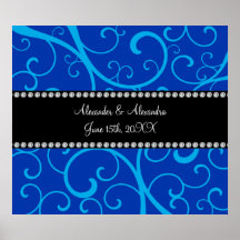 El azul remolina los favores del boda impresiones