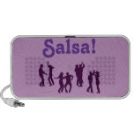 El baile de la salsa presenta las siluetas de enca mini altavoces