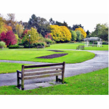 El banco en valle cultiva un huerto parque en otoñ esculturas fotograficas
