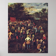 El banquete en enero Brueghel del boda la anciano Poster