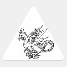 El basilisco de Durer Pegatinas Triangulo Personalizadas