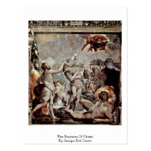 El bautismo de Cristo de Jacopo Del Conte Tarjetas Postales