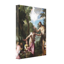 El bautismo de Cristo de Paolo Veronese Impresión En Lona