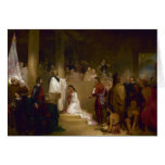 El bautismo de Pocahontas del buhonero de Juan Gad Tarjetas