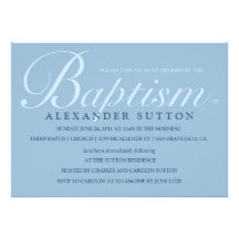 El bautismo/el bautizo azules simples invita invitacion personal 
