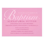 El bautismo/el bautizo rosados simples invita invitación personalizada