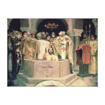 El bautizo de duque magnífico Vladimir, 1885-96 Impresión En Lona