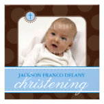 EL BAUTIZO DE LA FOTO INVITA:: polkadot 6SQ Invitacion Personalizada