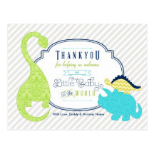 El bebé del dinosaurio le agradece postal