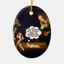 El bebé Jesús está congelando Ornamentos De Navidad