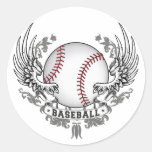 El béisbol se va volando al pegatina