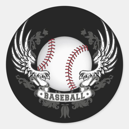 El béisbol se va volando al pegatina