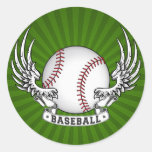 El béisbol se va volando al pegatina