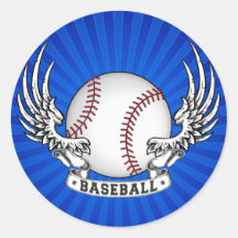 El béisbol se va volando al pegatina