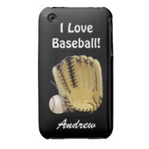 El béisbol y el amor del Mitón-Yo Béisbol-Personal iPhone 3 Case-Mate Funda