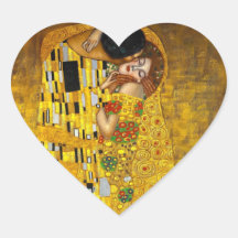 El beso de Gustavo Klimt Pegatina De Corazon
