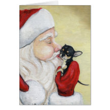 El "beso de Santa para tarjeta de felicitación del