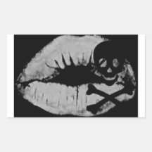 El beso de un pirata rectangular pegatina