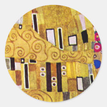 El beso, detalle del modelo de Gustavo Klimt Pegatina Redonda
