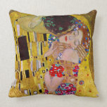 El beso (detalle) y Der original Kuss por Klimt Almohada
