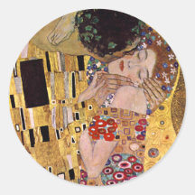 El beso, Gustavo Klimt Pegatinas Redondas