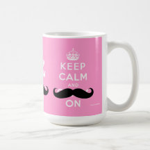 El bigote divertido guarda calma y continúa el ROS Tazas De Café