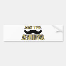 El bigote divertido mayo el stache esté con usted etiqueta de parachoque