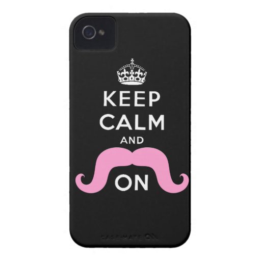 El bigote rosado del manillar guarda el caso tranq Case-Mate iPhone 4 protector