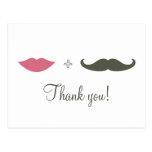 El bigote y los labios elegantes le agradecen postal
