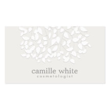 El blanco de la cosmetología grabó en relieve las  plantillas de tarjetas de visita