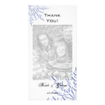 El boda azul del copo de nieve le agradece tarjeta tarjetas fotográficas personalizadas
