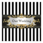 El boda blanco negro de la raya invita a #2 comunicados personalizados