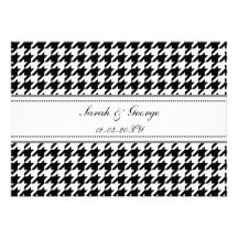 el boda blanco y negro del houndstooth invita invitación personalizada