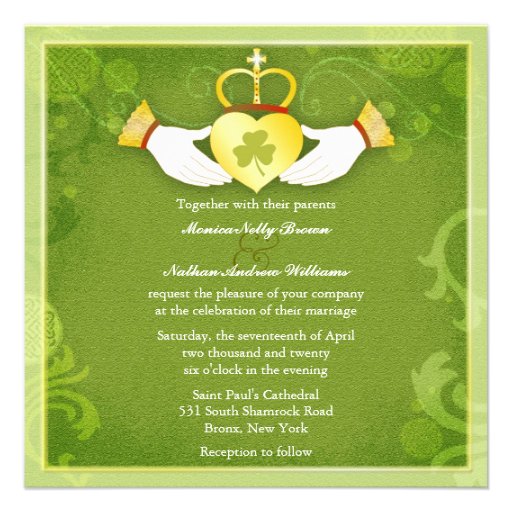 El boda céltico formal del corazón de Claddagh del Comunicado Personalizado