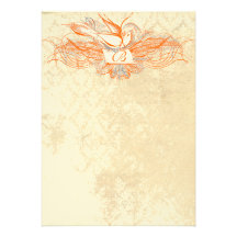 El boda coralino y gris de la paloma del Flourish  Anuncio Personalizado