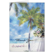 El boda de playa le agradece cardar tarjeta