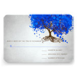 El boda del árbol de la hoja del corazón del azul  invitaciones personalizada