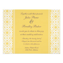 El boda del damasco simplemente del deslumbramient invitaciones