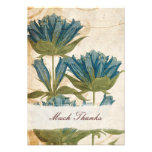 El boda del vintage de las flores del azul le agra anuncio personalizado