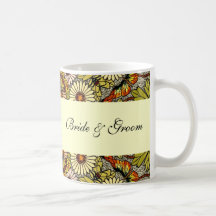 El boda del vintage, jardín florece mariposas flor tazas