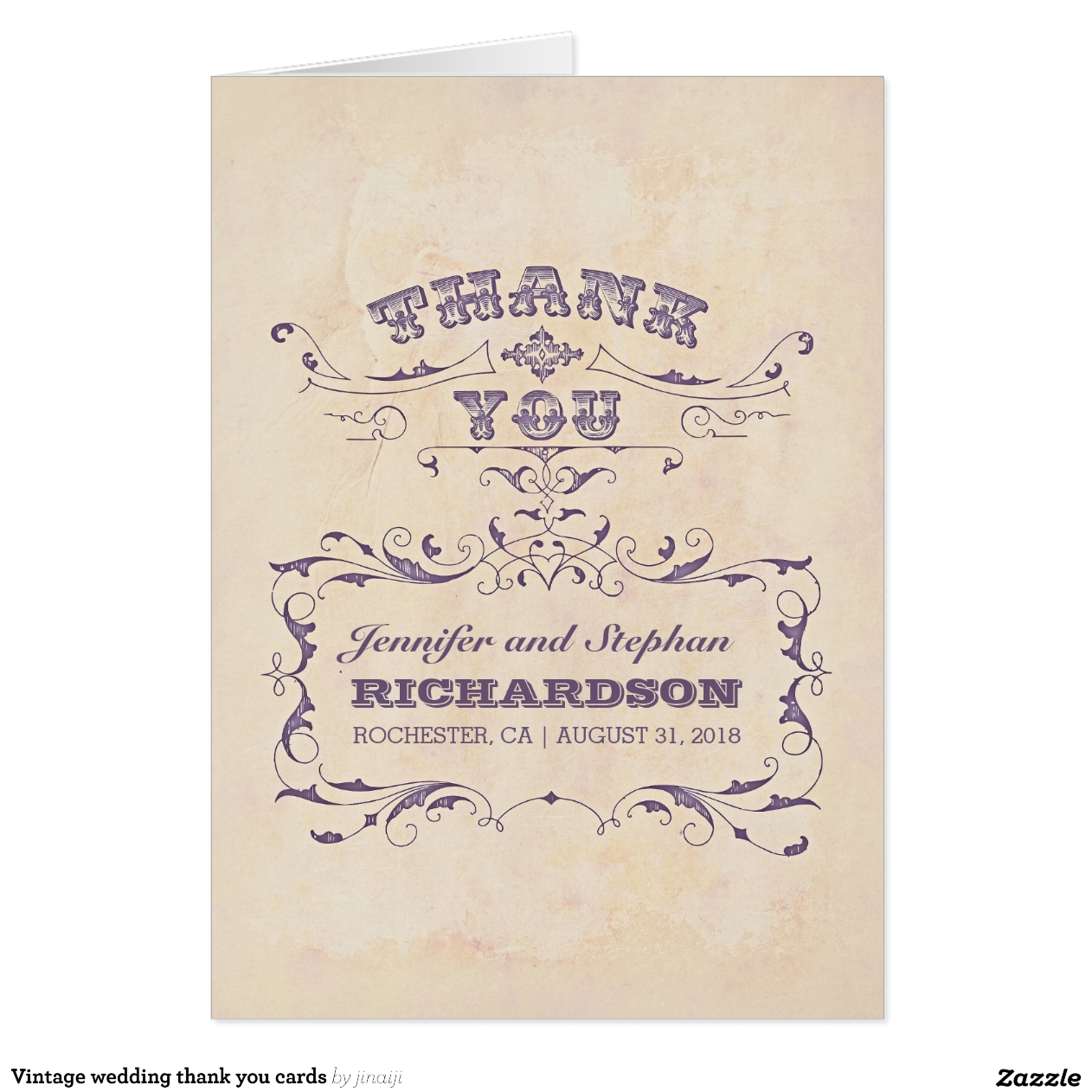 Boda del vintage le agradece las tarjetas Boda del vintage le agradece las tarjetas