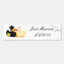 el boda ducks 2 - apenas pegatina casado pegatina de parachoque