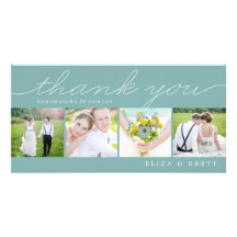 El boda dulce del collage le agradece las tarjetas plantilla para tarjeta de foto