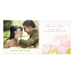 El boda dulce, delicado del Peony le agradece Phot Tarjetas Fotográficas Personalizadas