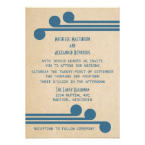 El boda elegante azul de Deco invita invitaciones