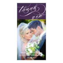 El boda elegante personalizado de la escritura le  tarjeta fotográfica